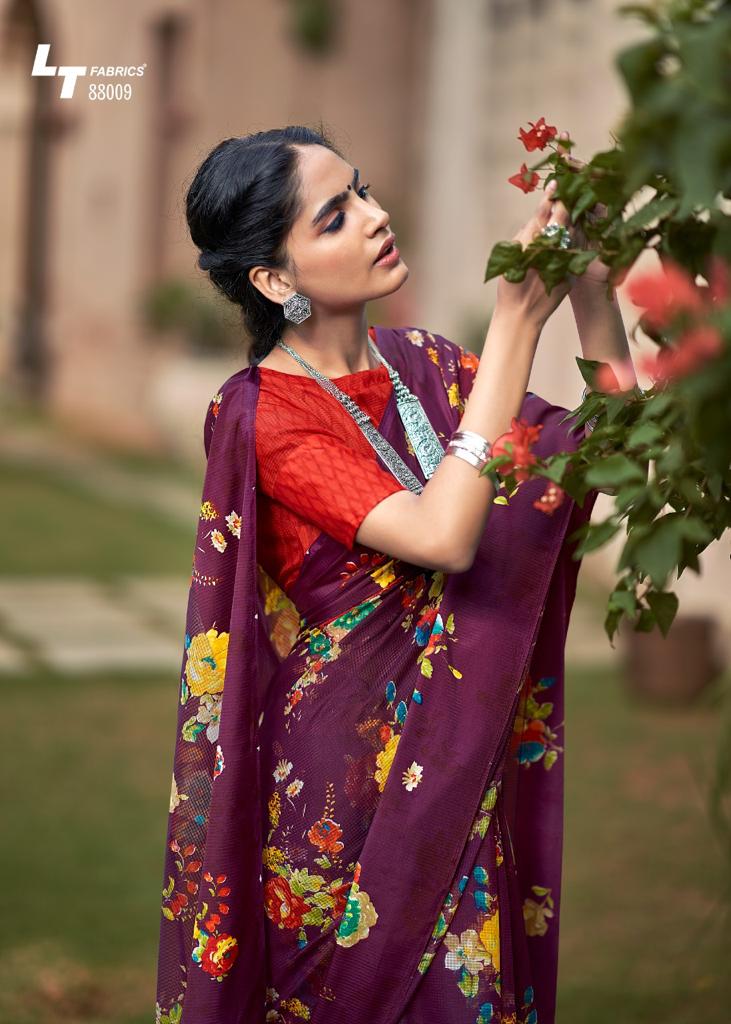 Lt Chitralekha Fancy Ethnic Wear Printed Georgette Designer Saree Collection